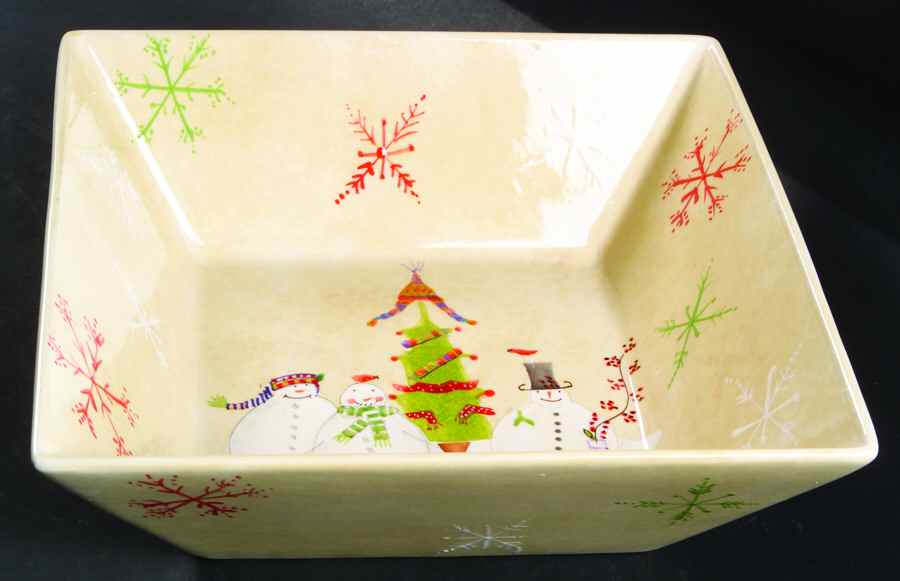 Snowmates Cream 11" Square Vegetable Bowl by Sakura-1