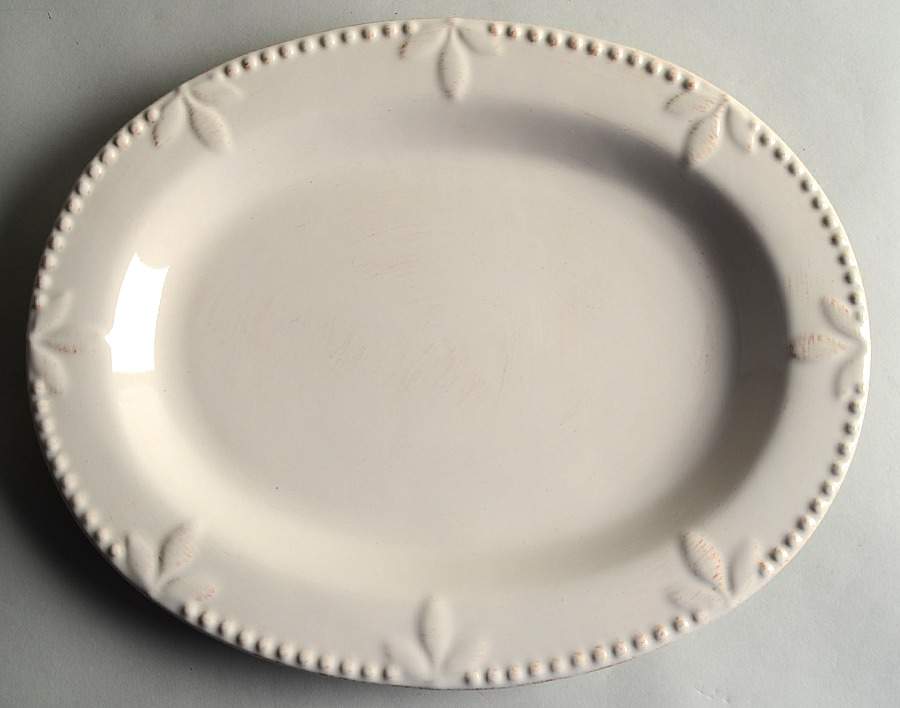 Sorrento Ivory 13" Oval Serving Platter by Signature-1