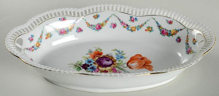 Eleanor 11" Pierced Oval Bowl by Schumann - Bavaria-1