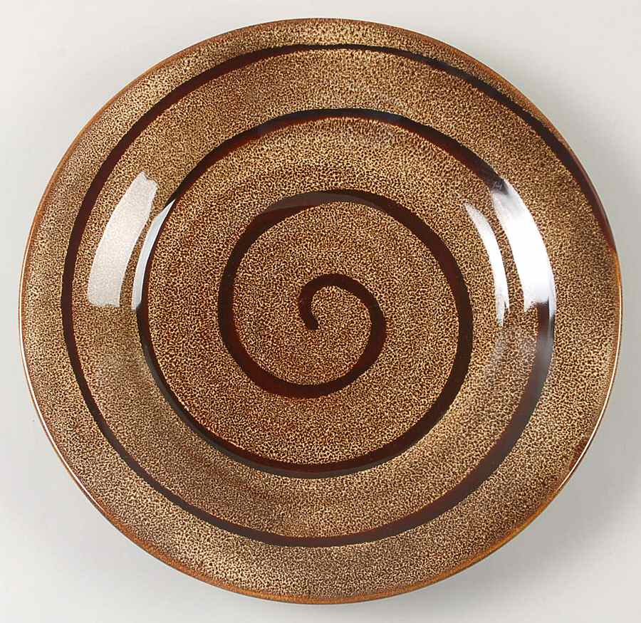Pinwheel Brown Dinner Plate by Sakura-1