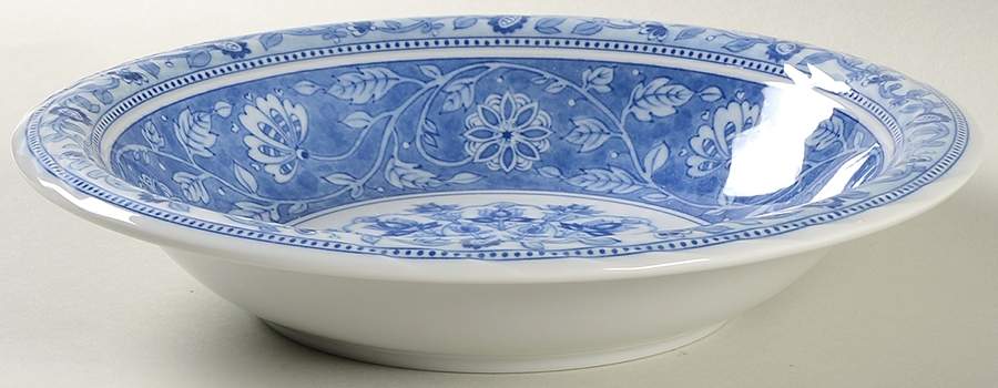 Blue Trevi Large Rim Soup Bowl by Sanyo-1
