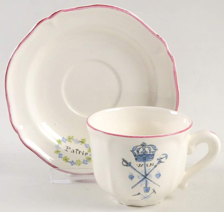 SDQ2 Flat Demitasse Cup & Saucer Set by St Amand-1