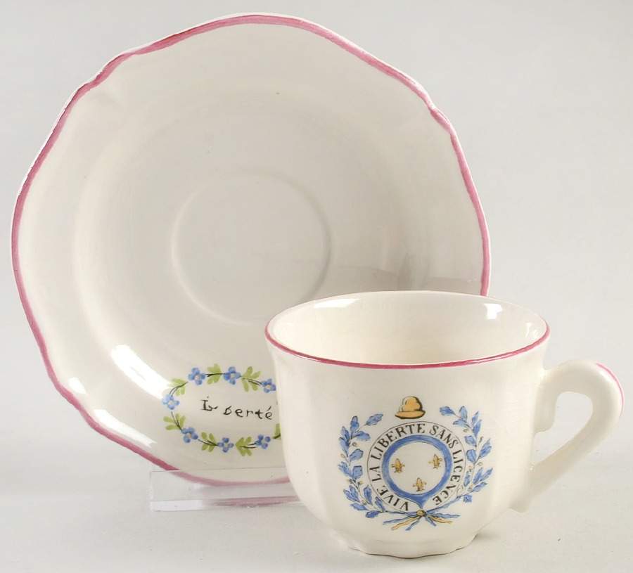 SDQ2 Flat Demitasse Cup & Saucer Set by St Amand-1