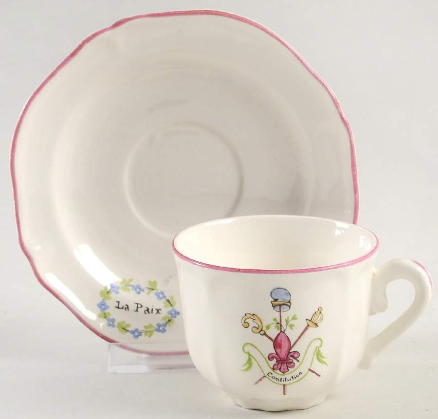 SDQ2 Flat Demitasse Cup & Saucer Set by St Amand-1
