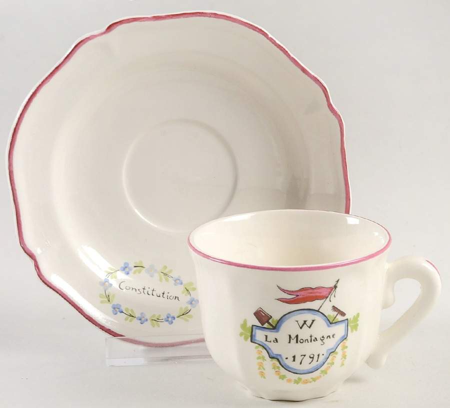 SDQ2 Flat Demitasse Cup & Saucer Set by St Amand-1