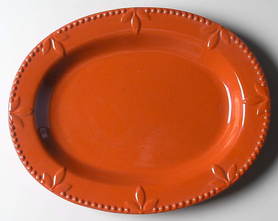 Sorrento Paprika (Orange) 14" Oval Serving Platter by Signature-1