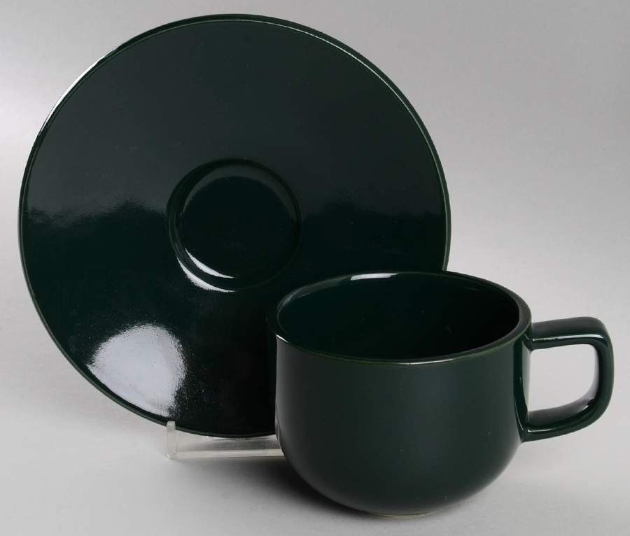 Colorstone Green (Textured) Flat Cup & Saucer Set by Sasaki-1