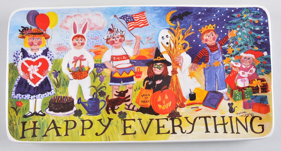 Happy Everything 12" Rectangular Serving Platter by Santa Barbara Ceramic Designs-1