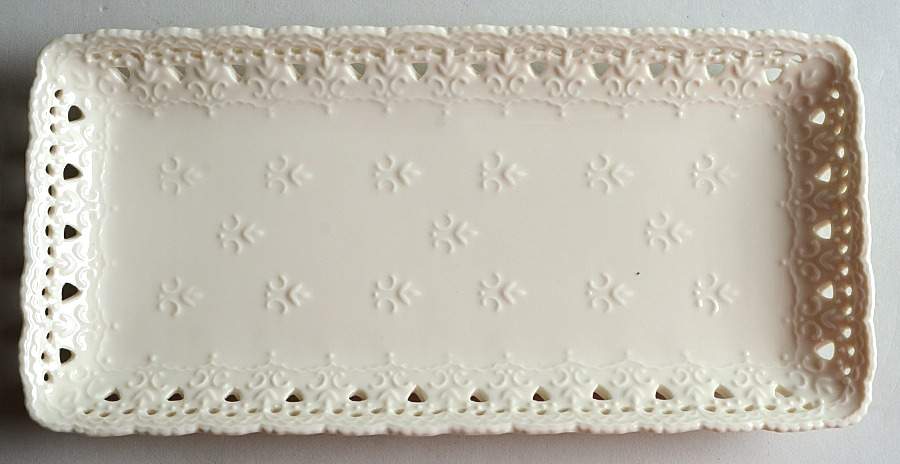 Cream Lace 12" Rectangular Tray by Skye Mcghie-1