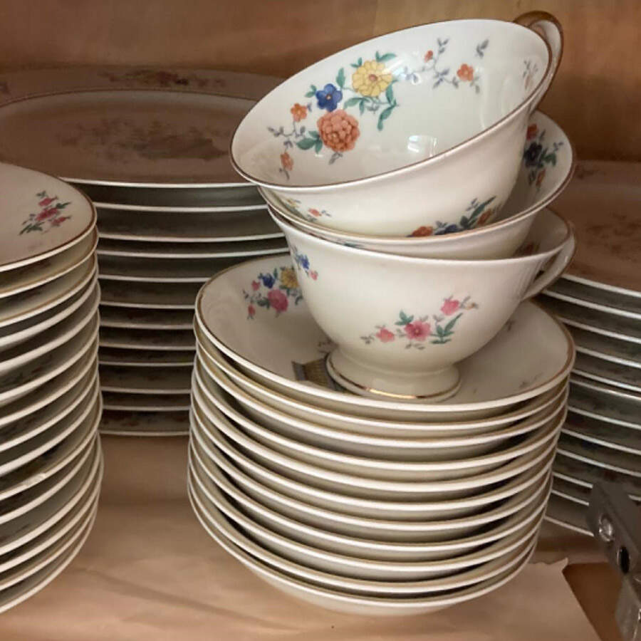 SCH555 Footed Cup & Saucer Set by Schumann - Bavaria-1