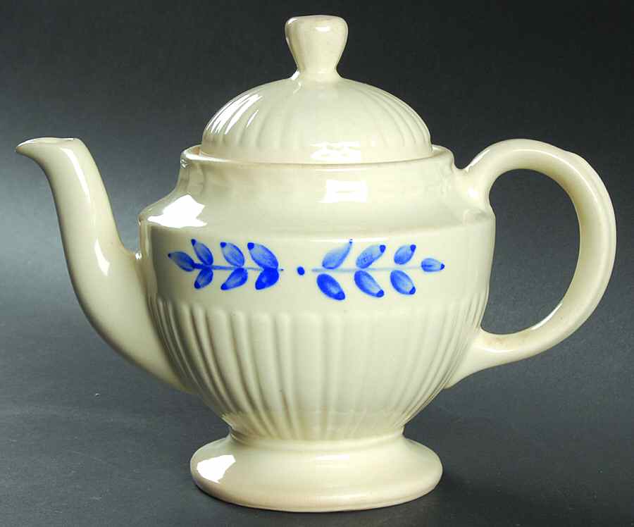 Blue Leaves Teapot & Lid by Shawnee-1