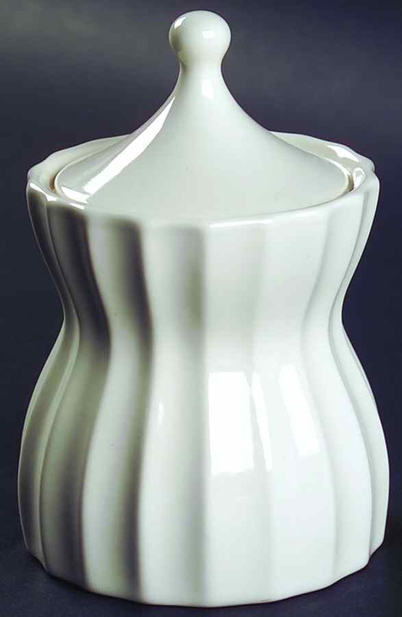 Dynasty White Sugar Bowl & Lid by Sasaki-1