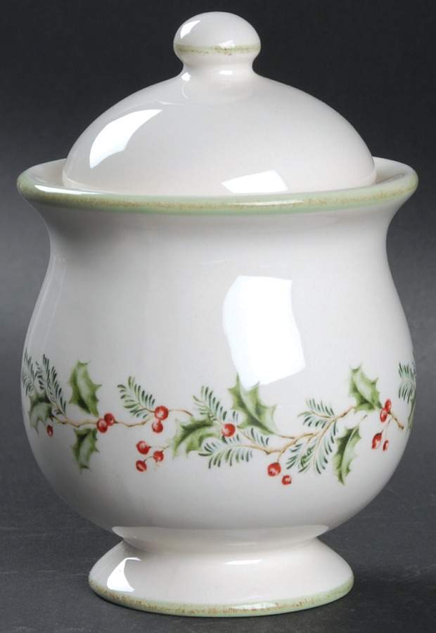 Holly Berry Sugar Bowl & Lid by St Nicholas Square-1