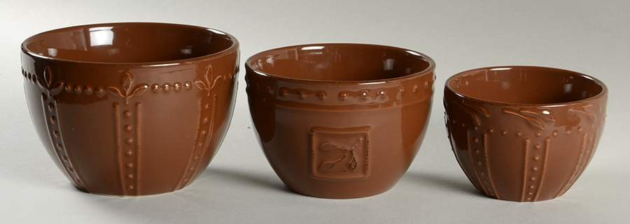 Sorrento Chocolate (Active 2008 - 2011) Mixing Bowl Set (MB6, MB5, MB4) by Signature-1
