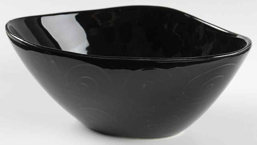 Spa Black 9" Oval Vegetable Bowl by Sasaki-1