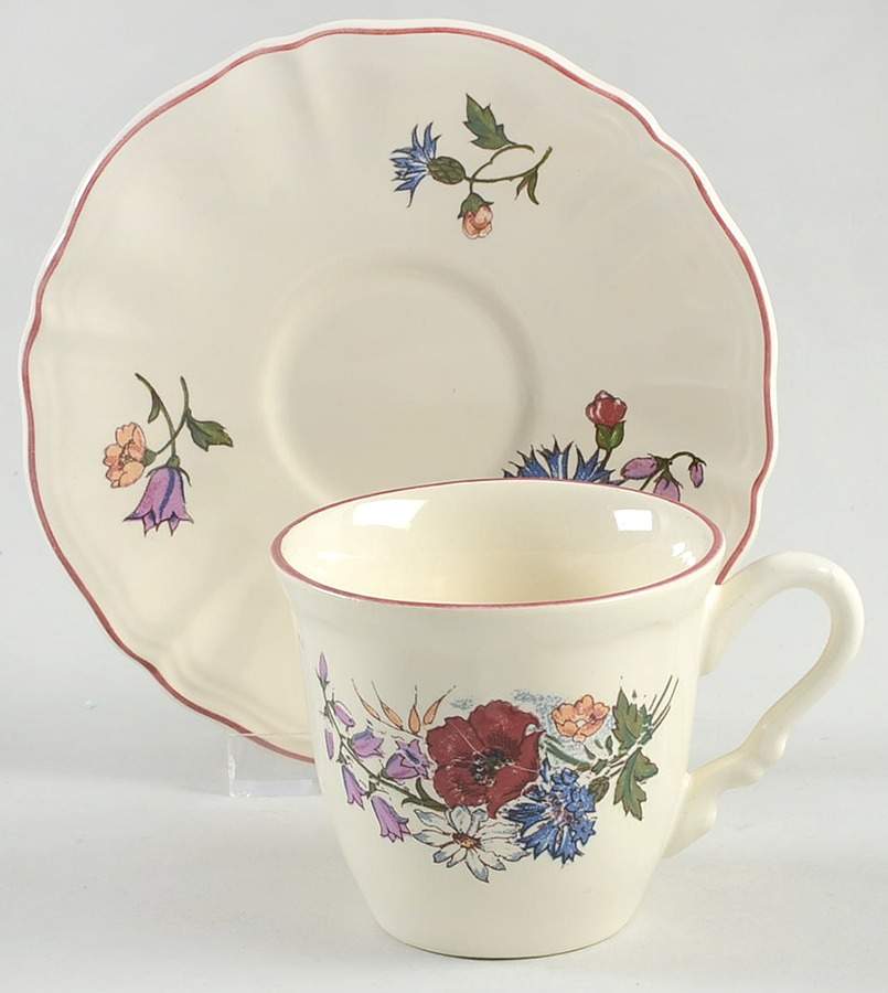 Agreste Flat Demitasse Cup & Saucer Set by Sarreguemines-1