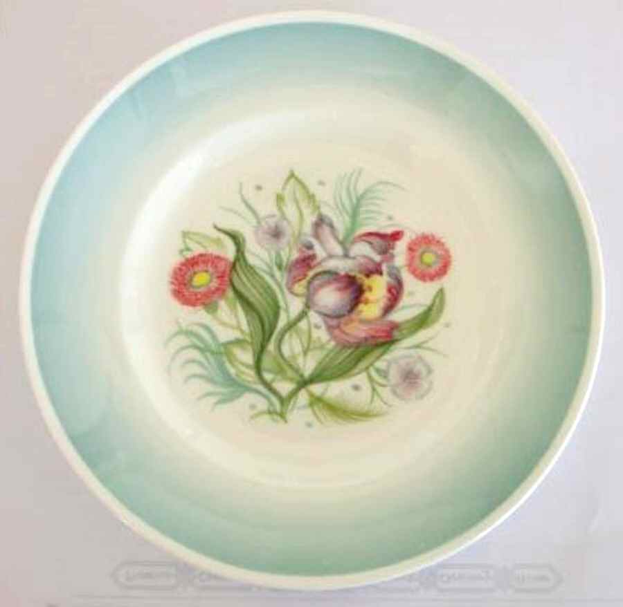 Parrot Tulip Green Salad Plate by Susie Cooper-1