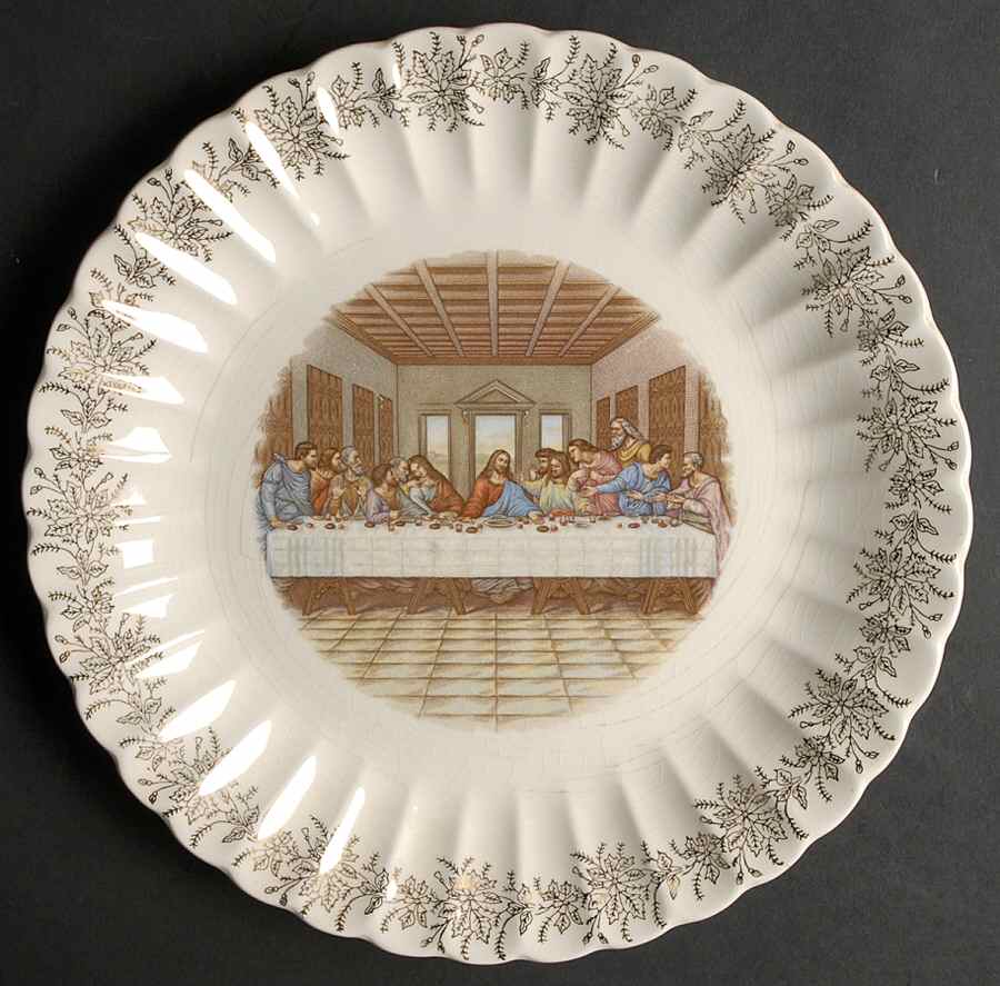 Lord's Supper (Coupe, Scalloped) Dinner Plate by Sanders-1