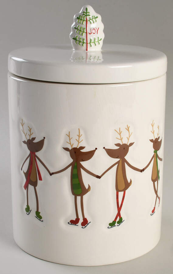 Reindeer Games Cookie Jar & Lid by St Nicholas Square-1