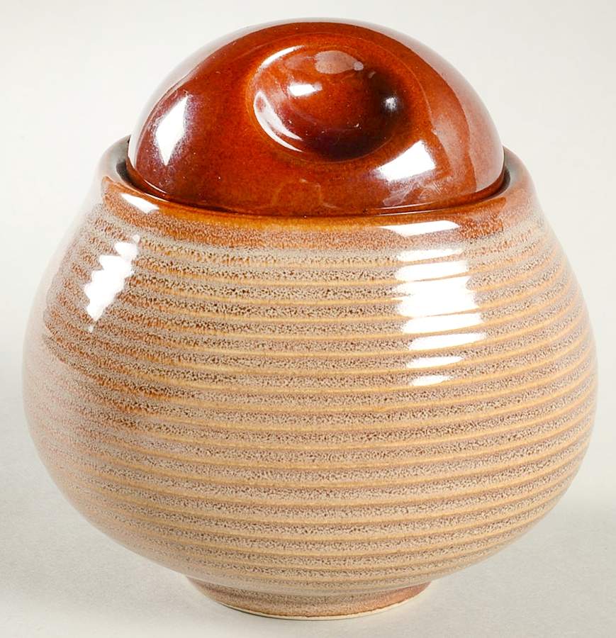 Roma Caramel Sugar Bowl & Lid by Sango-1