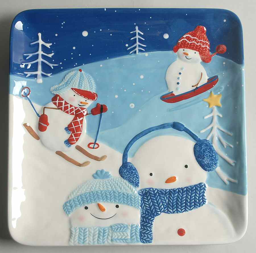 Let It Snow Square Dinner Plate by St Nicholas Square-1