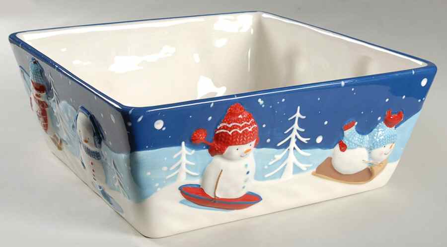 Let It Snow 10" Square Serving Bowl by St Nicholas Square-1