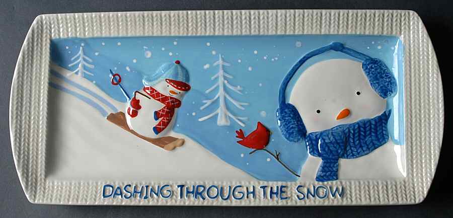 Let It Snow 13" Rectangular Serving Platter by St Nicholas Square-1