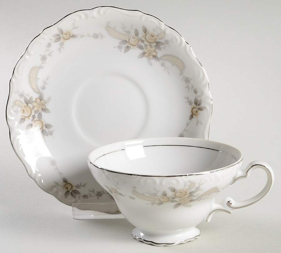 Queen Anne Footed Cup & Saucer Set by Southeastern Institu-1