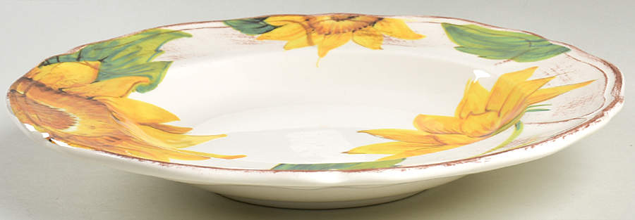 Tuscan Sunflower Large Rim Soup Bowl by Sur La Table-1