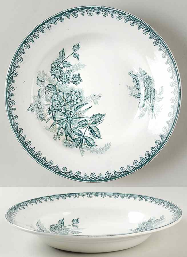 Margot Blue Green Rim Soup Bowl by Societe Amandinoise-1
