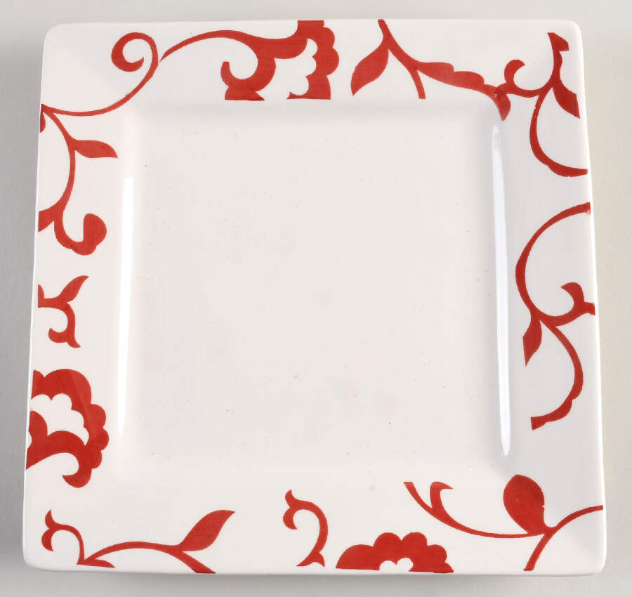 Damask Square Dinner Plate by Sandra By Sandra Lee-1