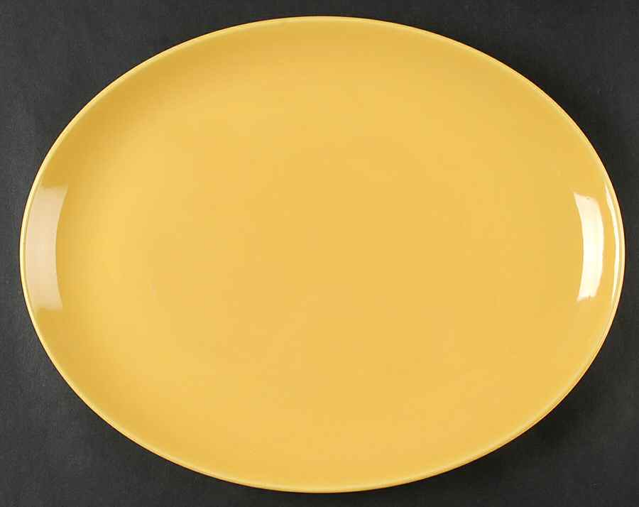 California Modern Yellow (Bright, No Specks) 13" Oval Serving Platter by Santa Anita-1