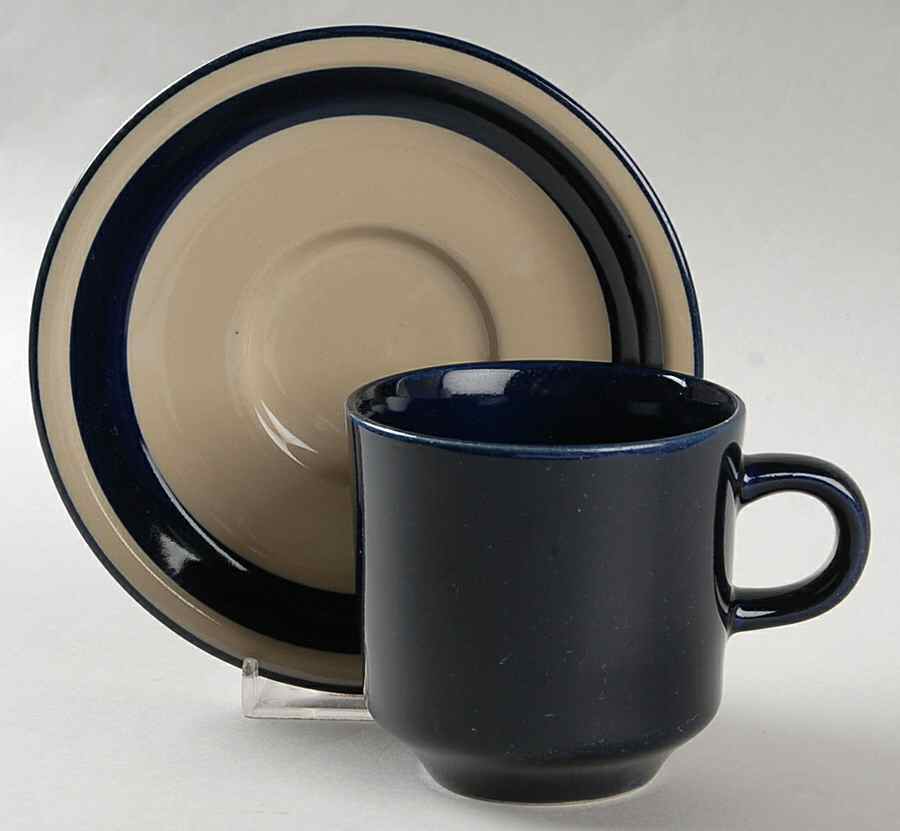 Blue Horizon Flat Cup & Saucer Set by Stanley Roberts-1