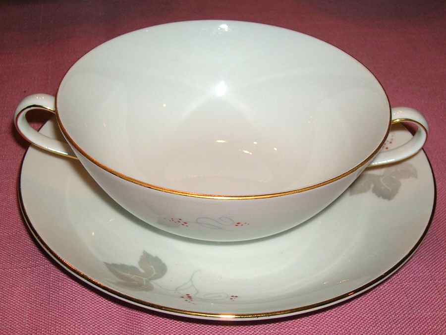 SLT437 Flat Cream Soup Bowl & Saucer Set by Seltmann-1