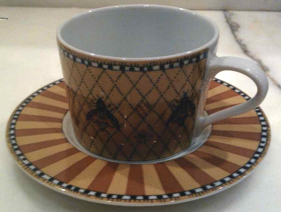 Les Abeilles Flat Cup & Saucer Set by Solafrance-1
