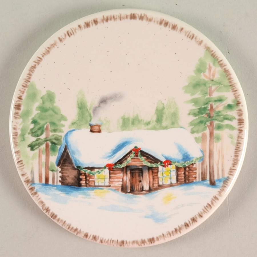 Winter White Cork Back Round Coaster by St Nicholas Square-1