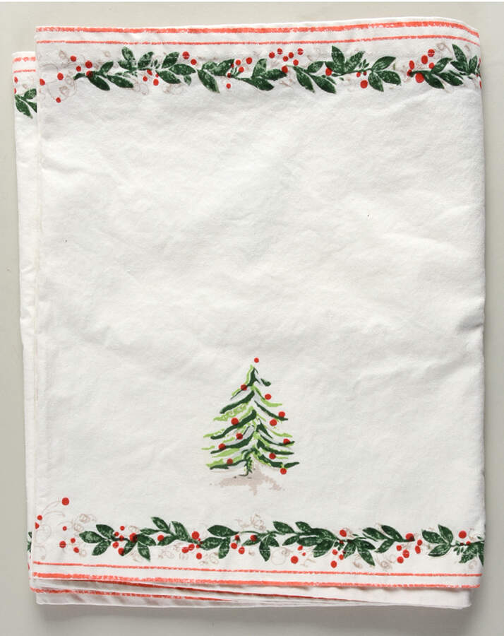 Holly and Pine (Holly Vine Border) 14" x 84" Cloth Table Runner by Sur La Table-1