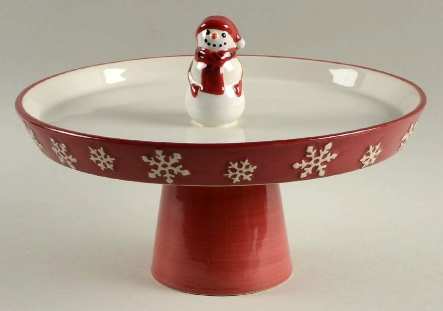 Yuletide 10" Round Pedestal Tray by St Nicholas Square-1