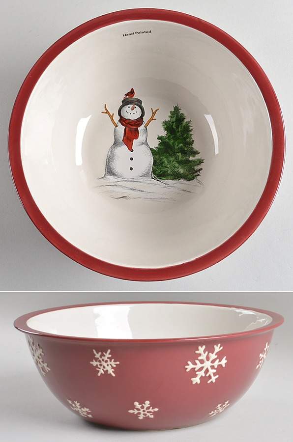Yuletide 10" Large Salad Serving Bowl by St Nicholas Square-1