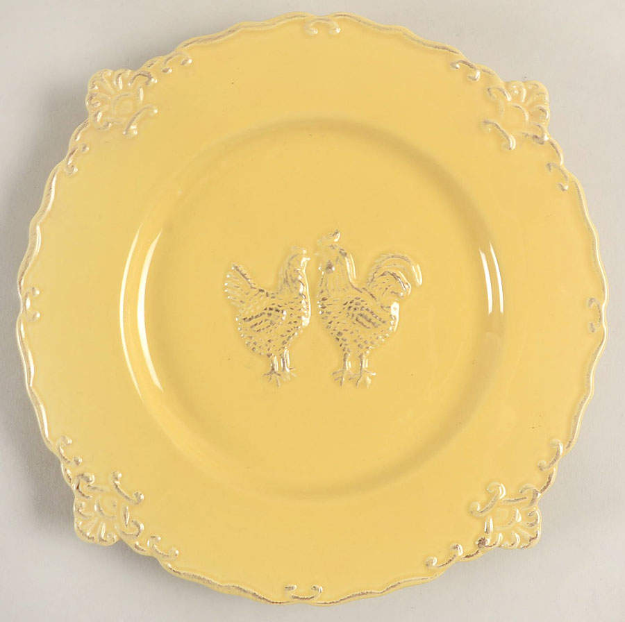 Embossed Rooster Yellow Salad Plate by Sweet Olive Designs-1