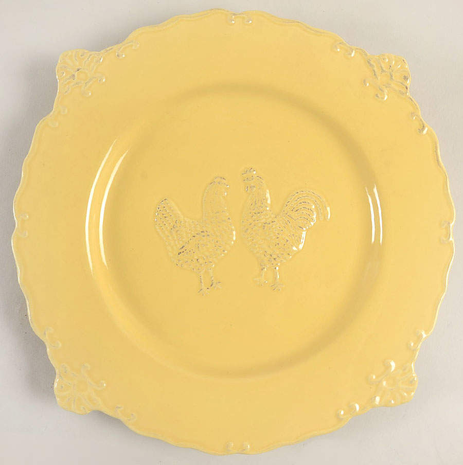 Embossed Rooster Yellow Dinner Plate by Sweet Olive Designs-1