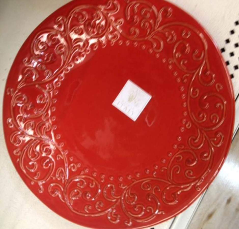 SWZ2 Red Dinner Plate by Sweet Ceramics (La Ceramica d'Italia)-1