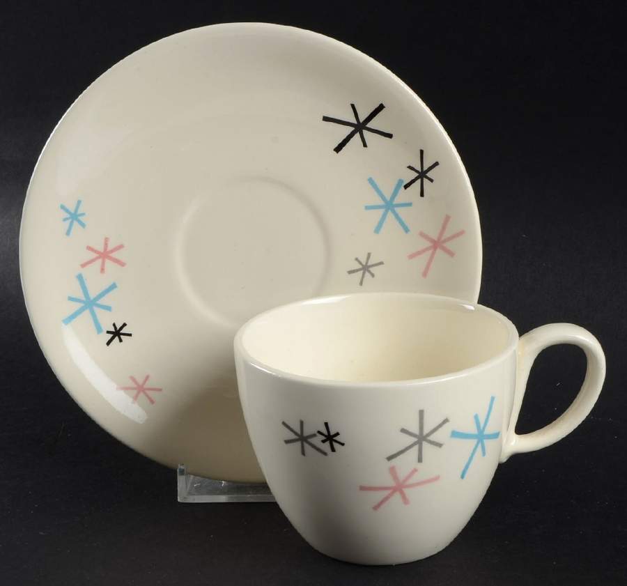 SEB165 Flat Cup & Saucer Set by Sebring Pottery-1