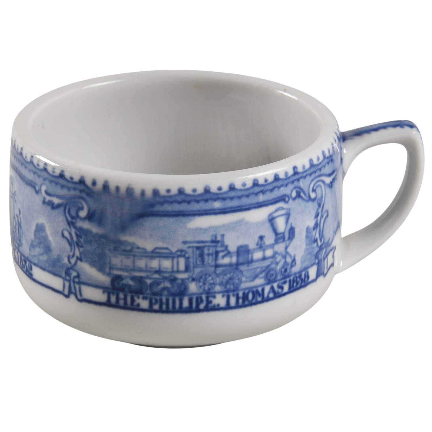 Baltimore and Ohio Railroad Blue Flat Demitasse Cup by Shenango-1