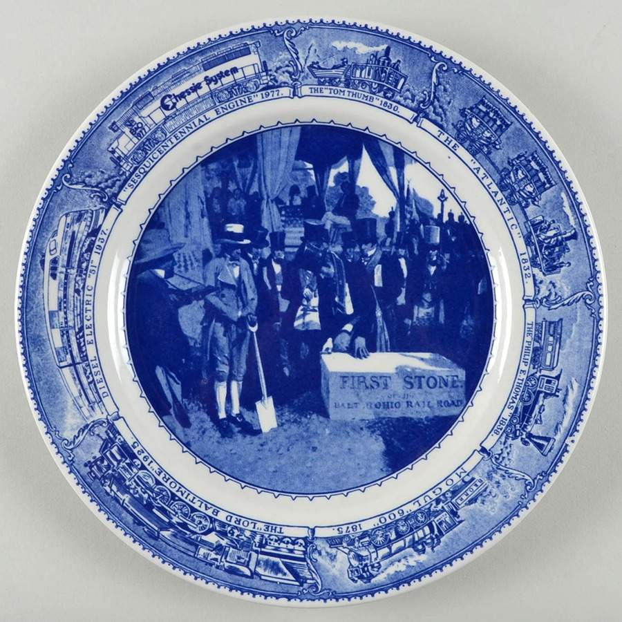 Baltimore and Ohio Railroad Blue Collector Plate by Shenango-1