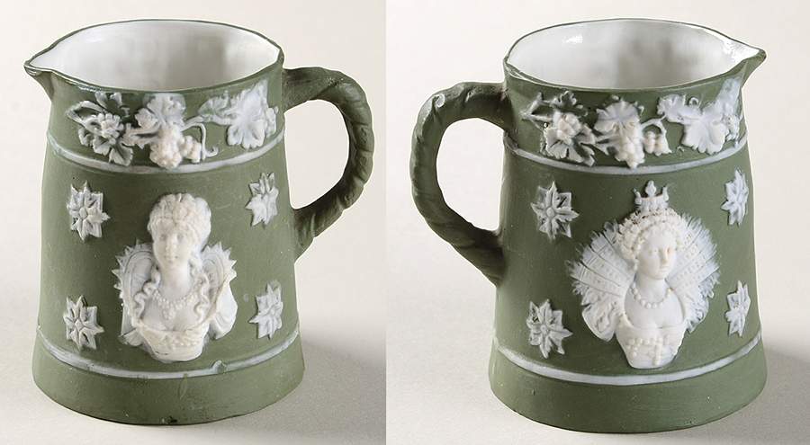 Green Bisque Giftware Mini Creamer by Schafer & Vater-1
