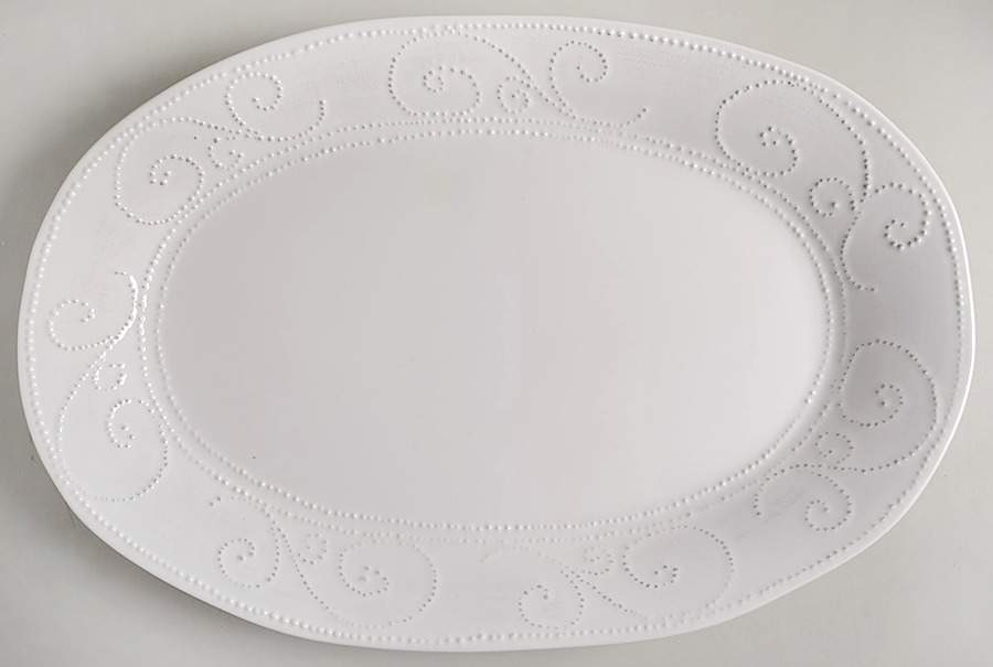 SWZ1 White 18" Oval Serving Platter by Sweet Ceramics (La Ceramica d'Italia)-1