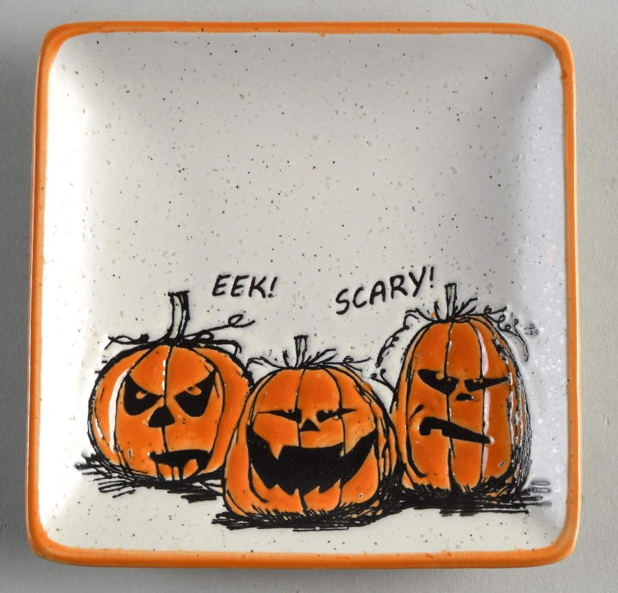Pumpkin Ink Square Appetizer Plate by Spectrum-1