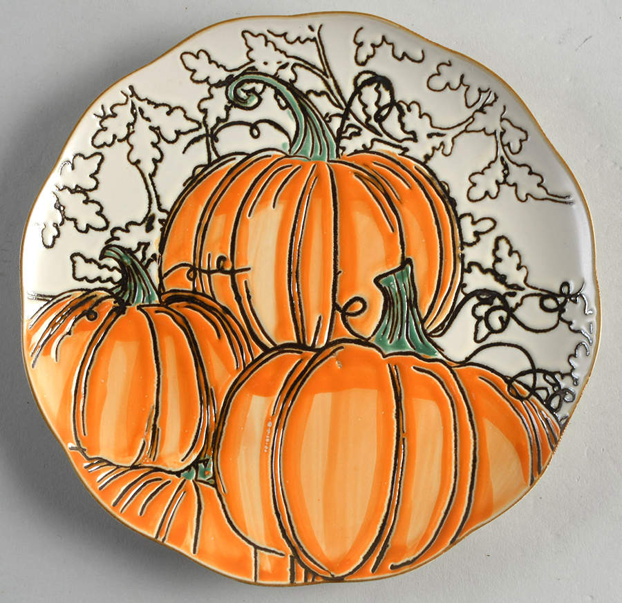 Gold Pumpkin Salad/Dessert Plate by Spectrum-1