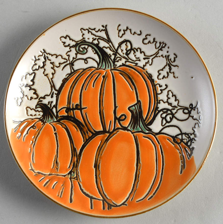 Gold Pumpkin Appetizer Plate by Spectrum-1